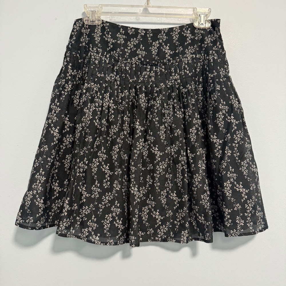 Peruvian Connection Floral Pleated Skirt Blue Size 4